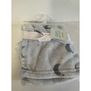 New CJP soft blue fleece boy baby blanket with Moon30x40